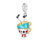 GNOCE Alice's Adventures in Wonderland Series Pendant Dangle Charm 925 Sterling Silver Charm Fit Bracelet/Necklace Jewellery Gift for Women Girls Wife Daughter