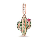 GNOCE Cactus Charms 925 Sterling Silver with Cz Plants Pendant Unconditional Love Beads Charms fit All Bracelets & Necklaces Best Gift for Mom Lover Girls