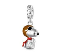 GNOCE Charm Bead Peanuts Snoopy DIY Charm 925 Sterling Silver Beads Charms for Women and Girls Fans Jewelry Gift (Ace Pilots Snoopy)