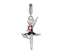 GNOCE Embraces Heart Gemstone Pendant Charm Sterling Silver Dangle Charm Bead Fit Bracelet/Necklace for Women Girls Wife Daughter (Ballerina)