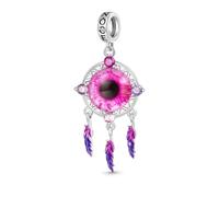 GNOCE Halloween Devil Eyes Dream Catcher Pendant Charm Sterling Silver Dangle Charm Fit Bracelet/Necklace for Women Girls Wife Daughter/Jewelry Gift