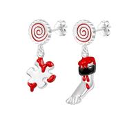 GNOCE Irregular Bloody Saw Stud Earrings 925 Sterling Silver Earrings Saw Severed Leg Asymmetric Stud Earrings Jewellery Gift for Women