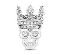 GNOCE "Love for My Queen" Delicate Crystal Skull Queen Bead Charm 925 Sterling Silver Skull Charm Beads Fit Bracelet/Necklace for Women Girls Wife Daughter - Skull Crown