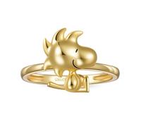 GNOCE Peanuts 18k Gold Plated Woodstock Ring for Women,S925 Sterling Silver Ring for Her Wife, Halloween, Mother’s Day Jewelry Gift (5.5)