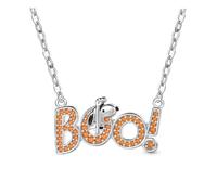 GNOCE Peanuts Halloween Snoopy BOO Necklace for Her, S925 Sterling Silver Pendant Necklace for Women Wife, Halloween, Mother’s Day Jewelry Gift