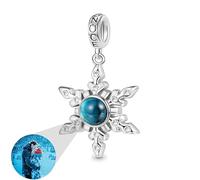 GNOCE Photo Charm Projection Personalized Photo Charm 925 SterlingSilver Dangle Charms for Bracelet Jewellery Gift For Women Girls Wife Daughter Fit Snake Chain