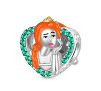 GNOCE Shrek Princess Fiona Ogre or Human Double-Sided Charm Cute Shrek Character Charms 925 Sterling Silver Beads Charms Jewelry Gift for Women Men
