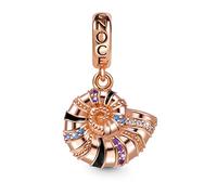 GNOCE Snail Shell Pendant Charm 925 Sterling Silver 18K Rose Gold Plated Dangle Charm Inlaid with Colorful Gemstones Fit Bracelet/Necklace for Women Girls Wife Daughter