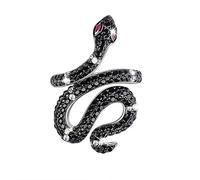 GNOCE Snake Ring for Women Men Sterling Silver Rings With Black CZ Life Power Personality Jewelry Engagement Anniversary Promise Fashion Ring (O)