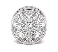 GNOCE Snowflake Charm Bead Sterling Silver Pure Love Hollow Bead Charm with CZs fit Bracelet/Necklace Christmas Jewellery Gift for Women Girls