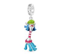 GNOCE Trolls 925 Sterling Silver Beads Charms Poppy & Branch Pendant Dangle Charm Cute Trolls Character Charms Jewelry Gift for Women Men