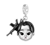 GNOCE Walking Dead Character Pendant Dangle Charm 925 Sterling Silver Charm Bead for Women Wife Daughter Jewelry Gift (Glenn Rhee)