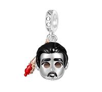 GNOCE Walking Dead Character Pendant Dangle Charm 925 Sterling Silver Charm Bead for Women Wife Daughter Jewelry Gift (Negan Smith)