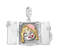 GNOCE Walking Dead Character Pendant Dangle Charm 925 Sterling Silver Charm Bead for Women Wife Daughter Jewelry Gift (Openable Door Walkers)