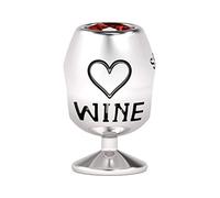 GNOCE Wine Glass Charm Bead for Women Sterling Silver Toasting for Success Bead Charm Engraved with Wine Fit Bracelet/Necklace