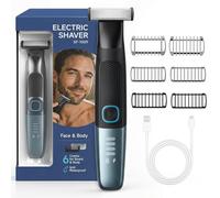 GnohGnoh Beard Trimmer&Body Groomer for Men,Electric Pubic Groin Shaver,Portable Electric Trimmer for Chest,Kit for Chest & Facial Hair,IPX6 Waterproof Full-Body Groomer CSC1
