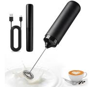 GnohGnoh Mini Rechargeable Handheld Milk Frother - Electric Foam Maker & Drink Mixer with Detachable Stainless Steel Whisk, No Stand, Mini Blender for Matcha (Medium Gray & Silver) CXC1