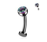 Gnoliew 14G Titanium Floating Belly Button Rings for Women Flat Back Belly Rings 8mm/10mm/12mm/14mm Belly Piercing Jewelry, 8 mm, Titanium Cubic Zirconia, cubic zirconia