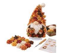 Gnome 3D Fabric Poke Art Kit - No-Sew Craft with Gnome Designs，Orange | 3D Christmas Dwarf Fabric Craft Set with Instruction, soft fabric pieces, for seasonal home decor and creative gifting