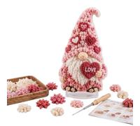 Gnome 3D Fabric Poke Art Kit - No-Sew Craft with Gnome Designs，Pink | 3D Christmas Dwarf Fabric Craft Set with Instruction, soft fabric pieces, for seasonal home decor and creative gifting