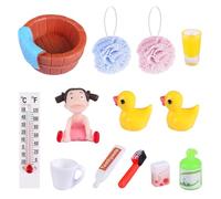 Gnome Accessories, 13 Pieces Miniature Gnome Accessories, Bath Set for Gnome Door, Christmas Decoration and Dollhouse, Gnome Wash Set, Bath Utensils with Mini Toothpaste, Toothbrush, Bath Sponge, Duck