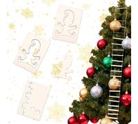 Gnome Accessories Christmas, Gnome Rope Ladder, Secret Santa Stencil Footprints, Gnome Stencil Window, Gnome Footprints, for Glass Door Floor, Christmas Decoration (Style C)