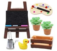 Gnome Accessories, Gnome Accessories, Christmas, Miniature Gnome Accessories, Painting Art Set for Christmas, Gnome Door Decoration and 1/12 Doll's House, DIY Gnome Accessories, Easel, Small Duck,