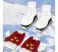 Gnome Accessories Ice Skates Gloves, Christmas Gnome Accessories, Miniature Ice Skates, Mini Ski Boots, Decorative Ice Skates, Gnome Boots, Ski Decoration for Gnome Door, Dollhouse