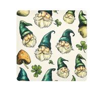 Gnome and Clover Pattern Camera Wrap Cloth, Squares Magic Self-Adhesive Cloth for Lens Camera Anti-Scratch Lens Protector Makeup Wrap Cloth Bag 21.7" x 21.7"