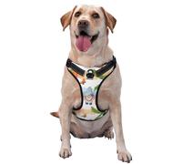 Gnome and Surfing Pattern Dog Harness - Lightweight,Soft,Adjustable Small Harness and Leash Set, Suitable for Puppy Small and Medium-Sized Dog-Large