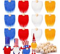 Gnome Beards for Crafting, 24 Pieces Pre-Cut Christmas Gnome Beards and Noses for Crafts Christmas Valentine's Day Independence Day Handmade DIY Accessories
