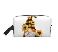 Gnome Bee Yellow Floral Print Toiletry Bag for Men Travel Toiletry Bag, Spacious Capacity Cosmetic Bag for Women