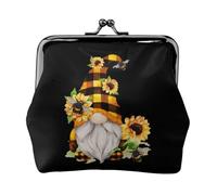 Gnome Bee Yellow Floral Small Wallets Woman,Wallets for Women,Coin Purse for Women,Small Womens Wallet,Small Makeup Bag for Purse