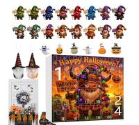 Gnome Calendar - Holiday Decoration Kit, Twenty Four Days Surprise, Spooky Holiday Fun, 3D Resin 2D Acrylic Figures, Seasonal Home Decor, Perfect Tote Bag Backpack, Gift Kids Teens Adults