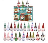 Gnome Christmas Advent Calendar 2025, 24 Gnomes Dolls Christmas Countdown Calendar, Xmas Figures Gnome Set, Dwarf Collectible Plush Figure Set for Holiday Home Decoration (Mix color B)
