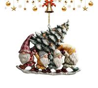 Gnome Christmas Ornaments - 2D Cute Acrylic Decorations, Festive Hanging Pendants, Seasonal Holiday Accents for Trees window Doors | Charming Winter Display Pieces for Cozy Spaces | Whimsical Decorat