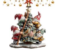 Gnome Christmas Ornaments - 2D Cute Acrylic Decorations, Holiday Gnome Pendants, Lightweight Design, Vibrant Color Printing, For Winter Gardening Holiday Birthday Party Home Room Apartment