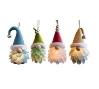 Gnome Christmas Ornaments - Resin Seasonal Holiday Pendant 4 Pieces, Festive Decorative Accent, Winter Hanging Charm, Tree Accessory | Bedroom Living Room Mantel Door Wreath Staircase Office Garden