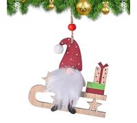 GNOME Christmas Tree Ornaments, GNOME Christmas Ornament - Wooden Dwarf Decoration | Christmas Pendant Under the Tree Ornament Decorative Ornament for Family, Sisters and Friends