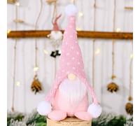 Gnome Christmas Tree Ornaments - Santa Plush Party Decoration Supplies for Home Tabletop Decor (Pink)
