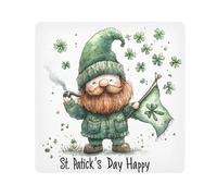 Gnome Clover Flag Camera Wrap Cloth, Squares Magic Self-Adhesive Cloth for Lens Camera Anti-Scratch Lens Protector Makeup Wrap Cloth Bag 17.7" x 17.7"