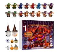 Gnome Countdown Calendar,24-Day Gnome Countdown Calendar for Halloween | 2D Acrylic 3D Resin Decoration Keepsake for Kids Boys Girls Adults Wall Mantel Tree