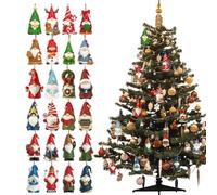 Gnome Countdown Calendar - 24 Days of Gnome Figure Pendant Christmas Calendar | Flat Charm Small - Window Adult Wreath Men Women Kids Teens Boys Girls December Party