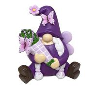 Gnome Decorations, Resin Crafts Garden Sculptures, Waterproof Springtime Gnome Statue for Garden Flower Bed Pathway Indoor Bedroom Office, for Mom Grandma Women