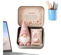 Gnome Doll Ornament - Plush Fabric Keepsake with Pocket Collectible Tin