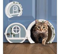 Gnome Door Blue Green Cat Door for Interior Doors - Stylish & Functional with No Flap, Locks, and Easy Installation, Spacious Large Kitty Door for Cats Up to 20 lbs | Private and Comfortable Pet Door
