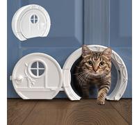 Gnome Door Cat Door for Interior Doors - Stylish & Functional with No Flap, Locks, and Easy Installation, Spacious Large Kitty Door for Cats Up to 20 lbs | Private and Comfortable Pet Door