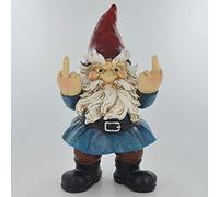 Gnome Double Middle Finger - Cheeky Rude Comical Garden Decor
