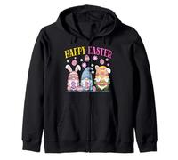Gnome Easter Egg Hunt Bunny Ear Happy Easter Day Adults Kids Zip Hoodie