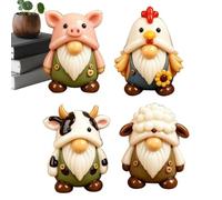 Gnome Figures Aid, Artistic Resin Collectible Keepsake Gear, Fairy Gnome Miniature Decor Device with Sturdy Build, Premium Quality Porch Mantel Windowsill Bedside Parents Grandparents Family